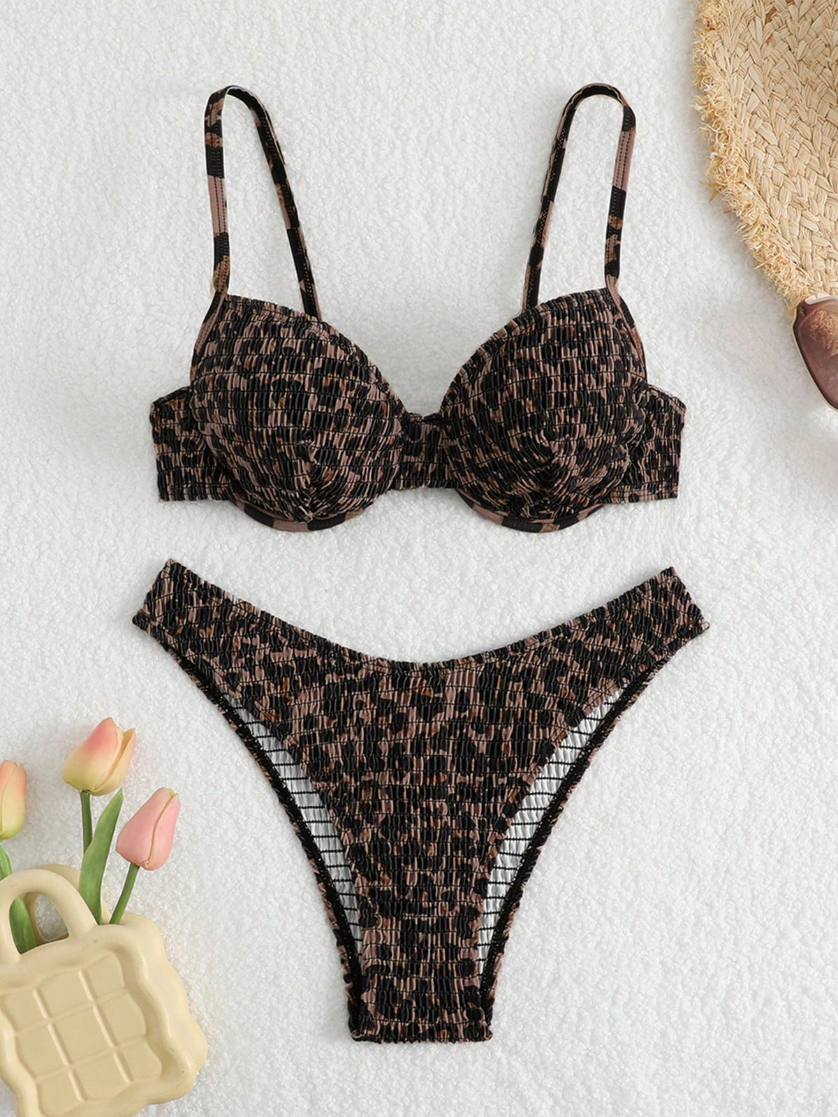 Swim Vcay 2pcs/Set Random Print Bikini Swimsuits For Women, Beach Summer Outfits
