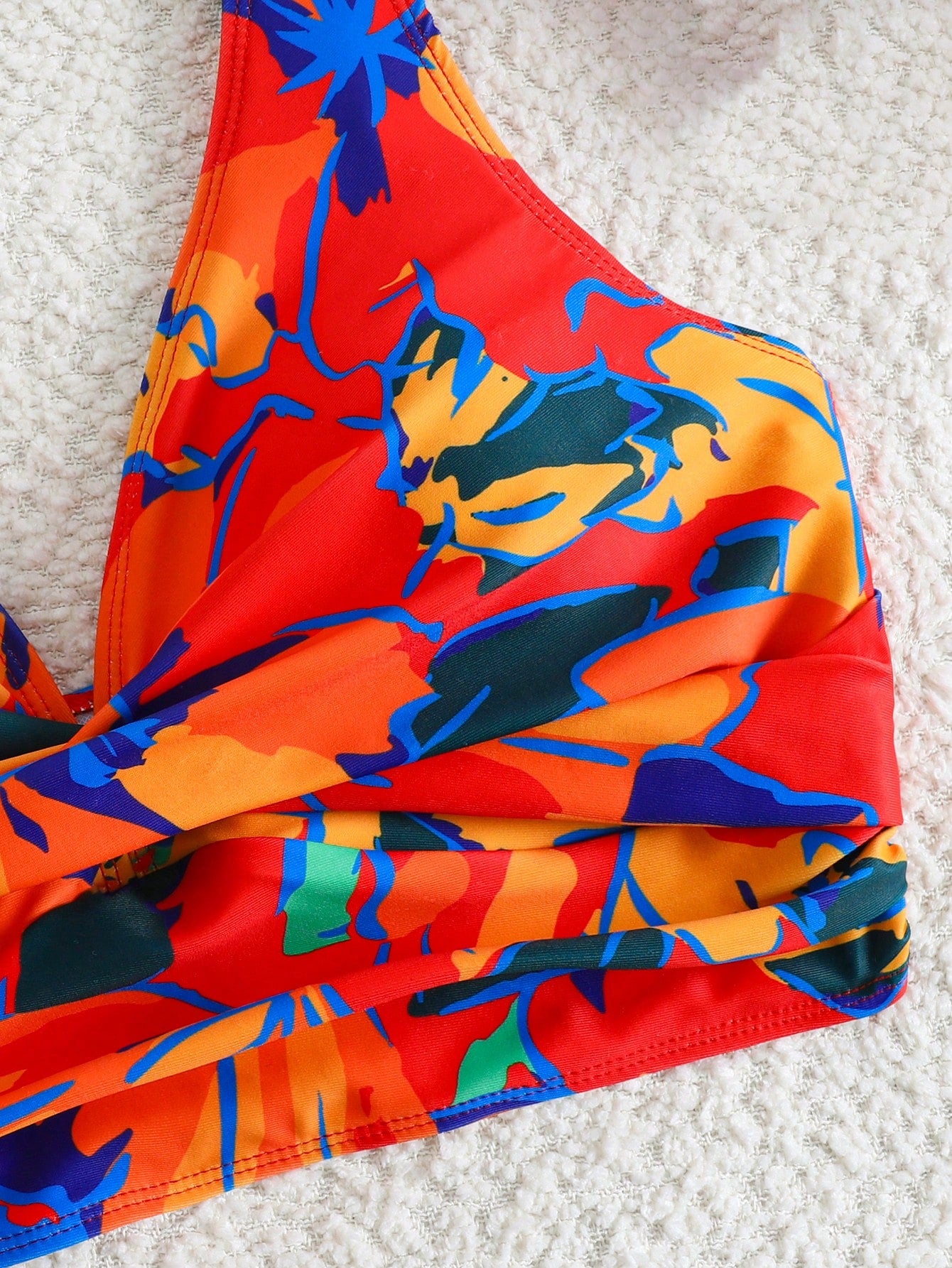 Swim Vcay Women's All-Over Print Ruched Bikini Top, Suitable For Summer Vacation And Beach