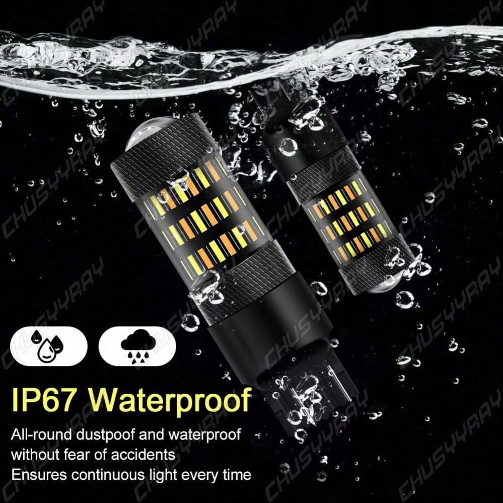 Switchback 7443 7444 LED Turn Signal Blinker Parking DRL Light Bulbs Amber/White