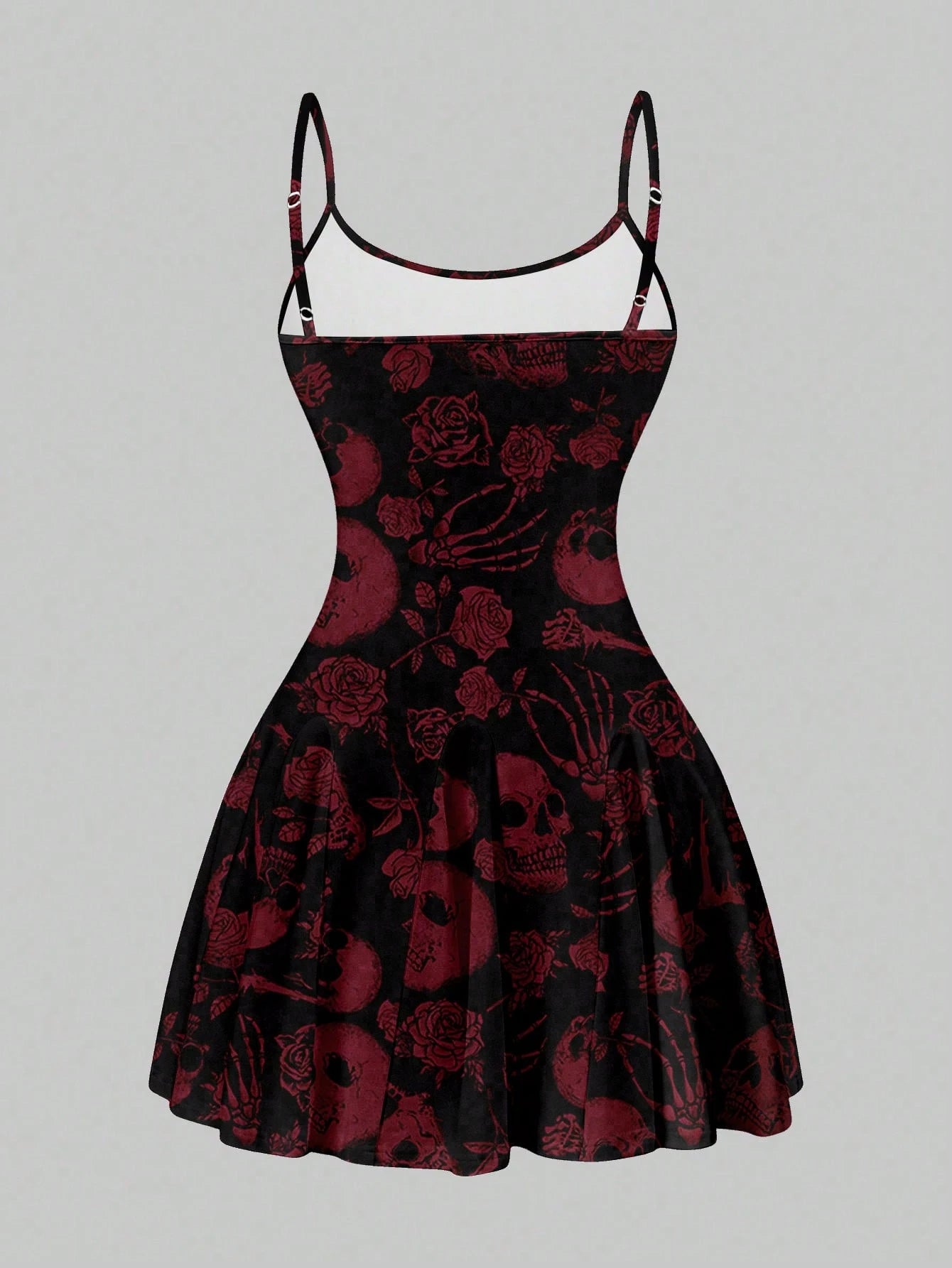SXY Casual Skull & Rose Pattern A-Line Mini Dress For Women, Suitable Summer,Summer Dresses,Sun Spring Clothes Cute Woman Clothing Chic