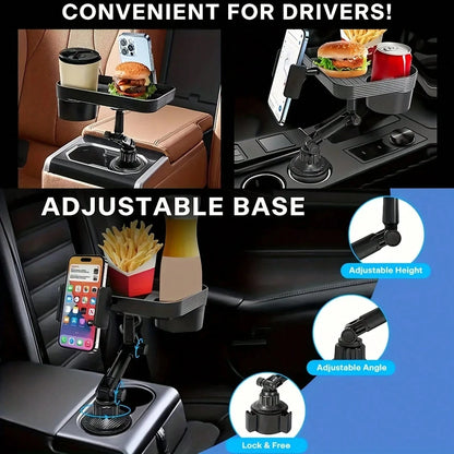 TAIMASI 1pc Versatile Car Tray- Integrated Cup Holder & Mobile Stand- Durable, For Easy Travel Dining And Organization