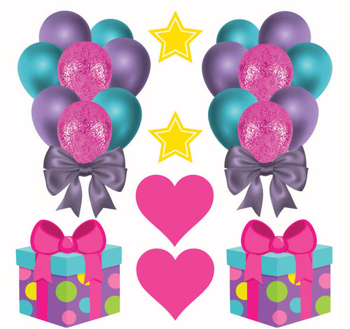 Teal, Purple and Yellow Half Sheet  (Must Purchase 2 Half sheets - You Can Mix & Match)3