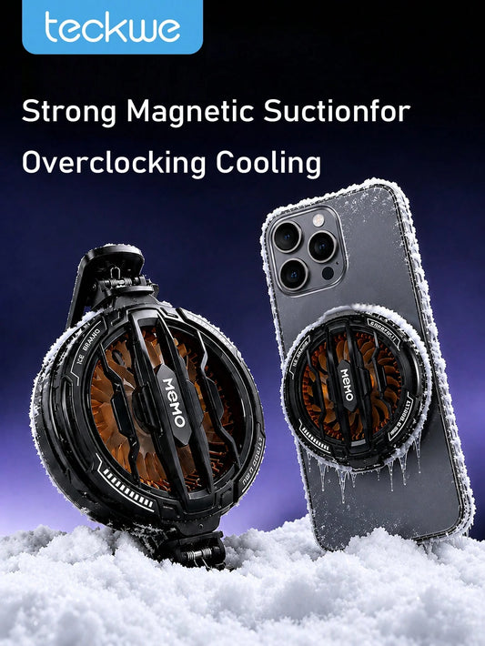 Teckwe 1PC Temperature Controlled Cooling Phone Cooler With Magnetic Back Clip For Quick Cooling, Low Noise, On-Site Gaming Video Viewing, Daily Use, Efficient Cooling In Summer, Universal Phone Coole