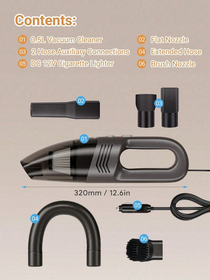 Teckwe Mini Car Vacuum Cleaner-Powerful Suction. High-Performance. Compact & 12V Efficient- Effortlessly Cleans Every Gap And Groove In Your Car Interiol