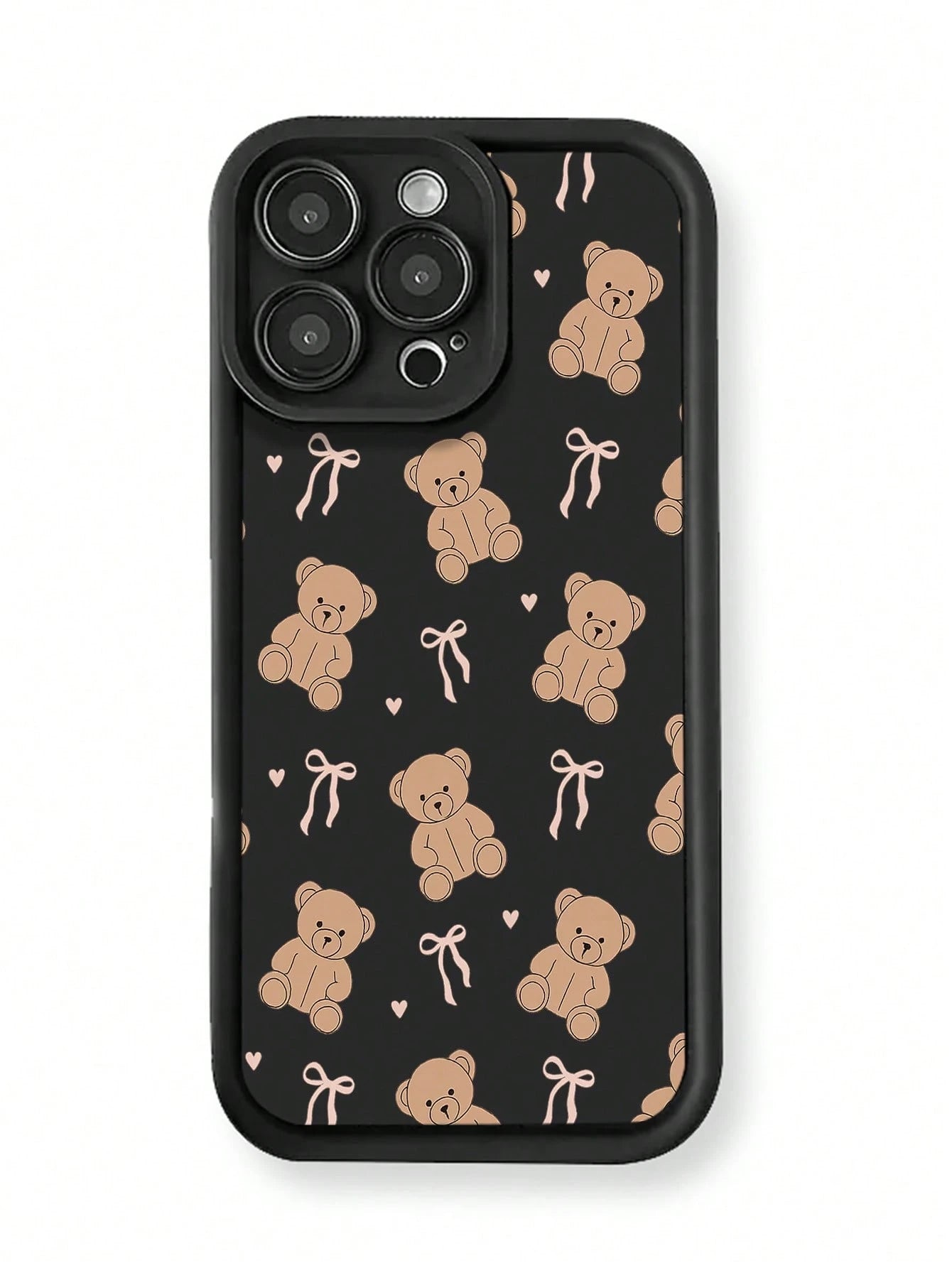 Teddy Bear Phone CaseCute Cartoon Style For IPhone 17 16 15 14 13 12 11 Plus Pro Max. Featuring Adorable Teddy Bear And Ribbon Pattern Perfect For Adding A Touch Of Playful. A Delightful Gift.