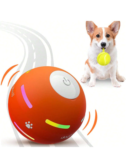 The 1pc Color Random Intelligent Pet Jump Ball Is A Fun And Durable Interactive Toy That Uses USB Charging, Thermoplastic Rubber, Random Movement, And Is Suitable For Small-Sized Dogs
