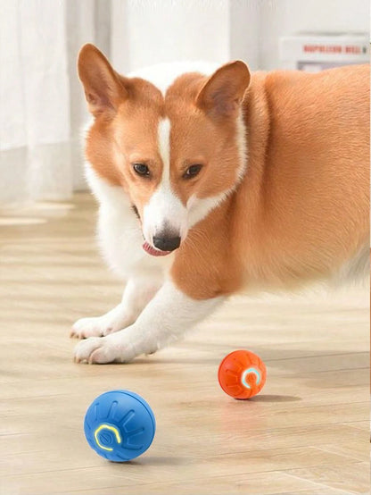 The 1pc Color Random Intelligent Pet Jump Ball Is A Fun And Durable Interactive Toy That Uses USB Charging, Thermoplastic Rubber, Random Movement, And Is Suitable For Small-Sized Dogs