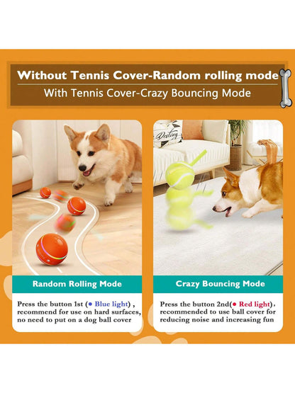 The 1pc Color Random Intelligent Pet Jump Ball Is A Fun And Durable Interactive Toy That Uses USB Charging, Thermoplastic Rubber, Random Movement, And Is Suitable For Small-Sized Dogs