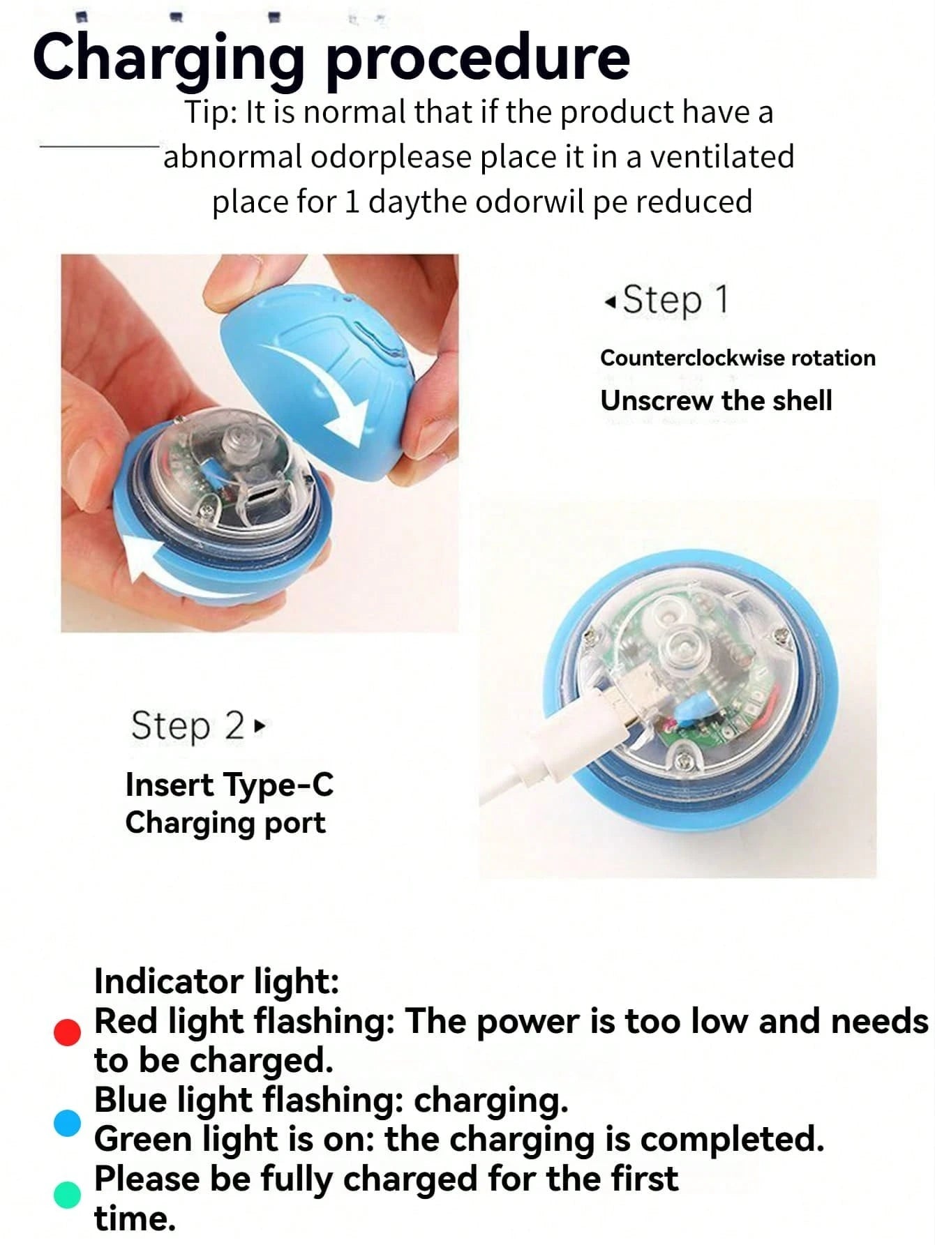 The 1pc Color Random Intelligent Pet Jump Ball Is A Fun And Durable Interactive Toy That Uses USB Charging, Thermoplastic Rubber, Random Movement, And Is Suitable For Small-Sized Dogs
