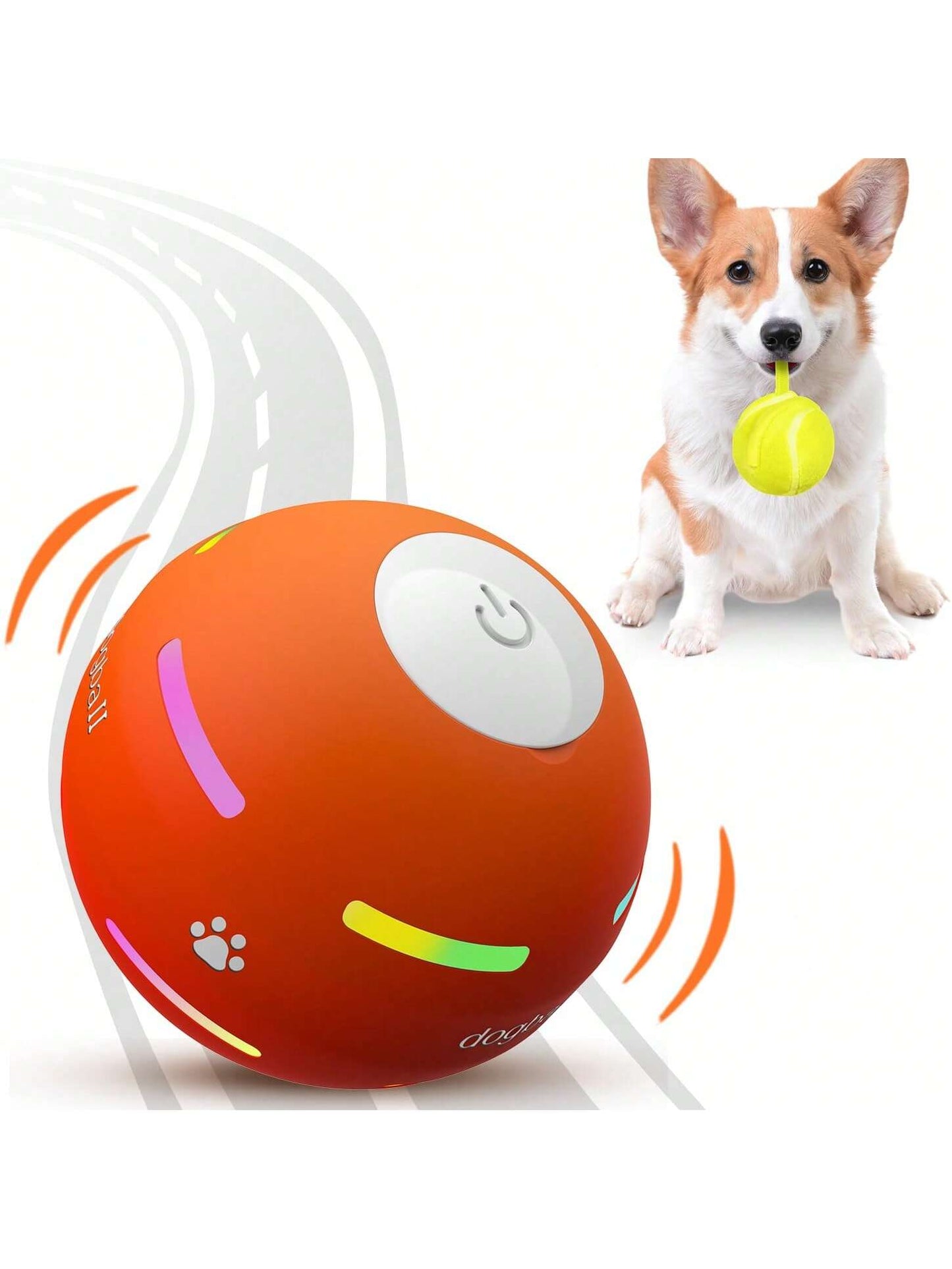 The 1pc Color Random Intelligent Pet Jump Ball Is A Fun And Durable Interactive Toy That Uses USB Charging, Thermoplastic Rubber, Random Movement, And Is Suitable For Small-Sized Dogs