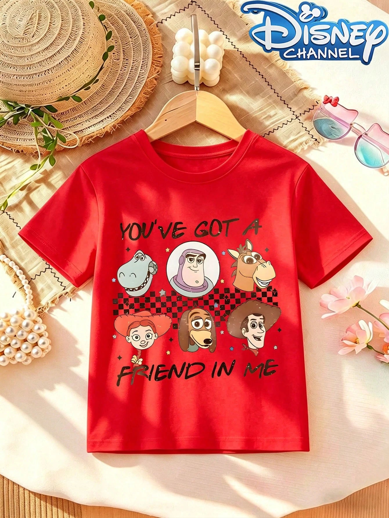 The Disney Casual And Simple Round-Neck Short-Sleeve T-Shirt Features Characters From 'Toy Story' And The Phrase 'You Are My Best Friend.' Designed Specifically For Infants, It Is Suitable For Both Bo