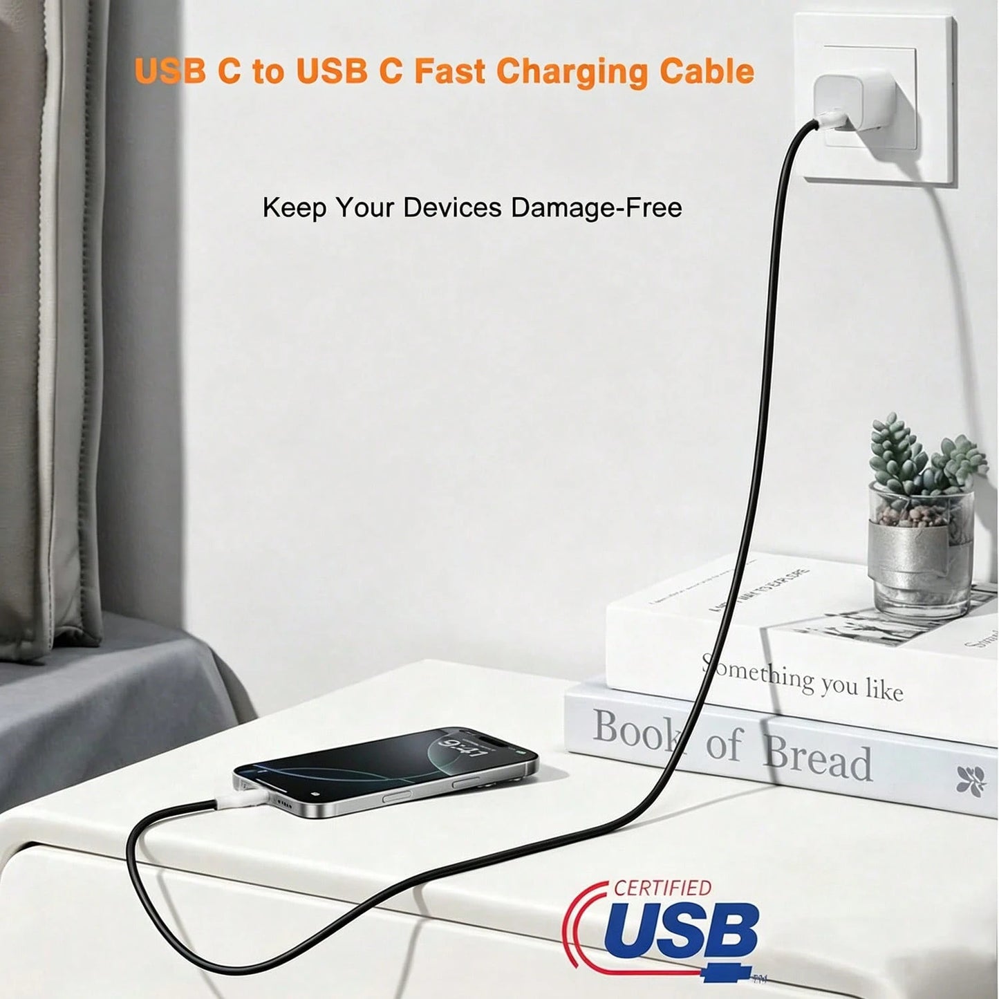 This USB-C To USB-C Data Cable Is Compatible With A Wide Range Of Smartphones And Bluetooth Headphones Equipped With Type-C Ports, Suitable For Desktop Office, Car Use, And Outdoor Activities. Compati