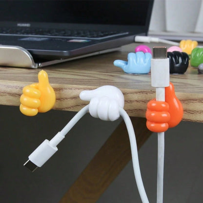 Thumb Hook Cable Organizer, Creative Cute Data Cable Management Holder, Desktop Tidy Tool, Thumb Stick Hook