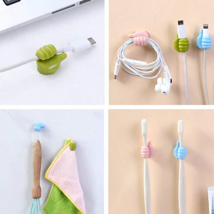 Thumb Hook Cable Organizer, Creative Cute Data Cable Management Holder, Desktop Tidy Tool, Thumb Stick Hook