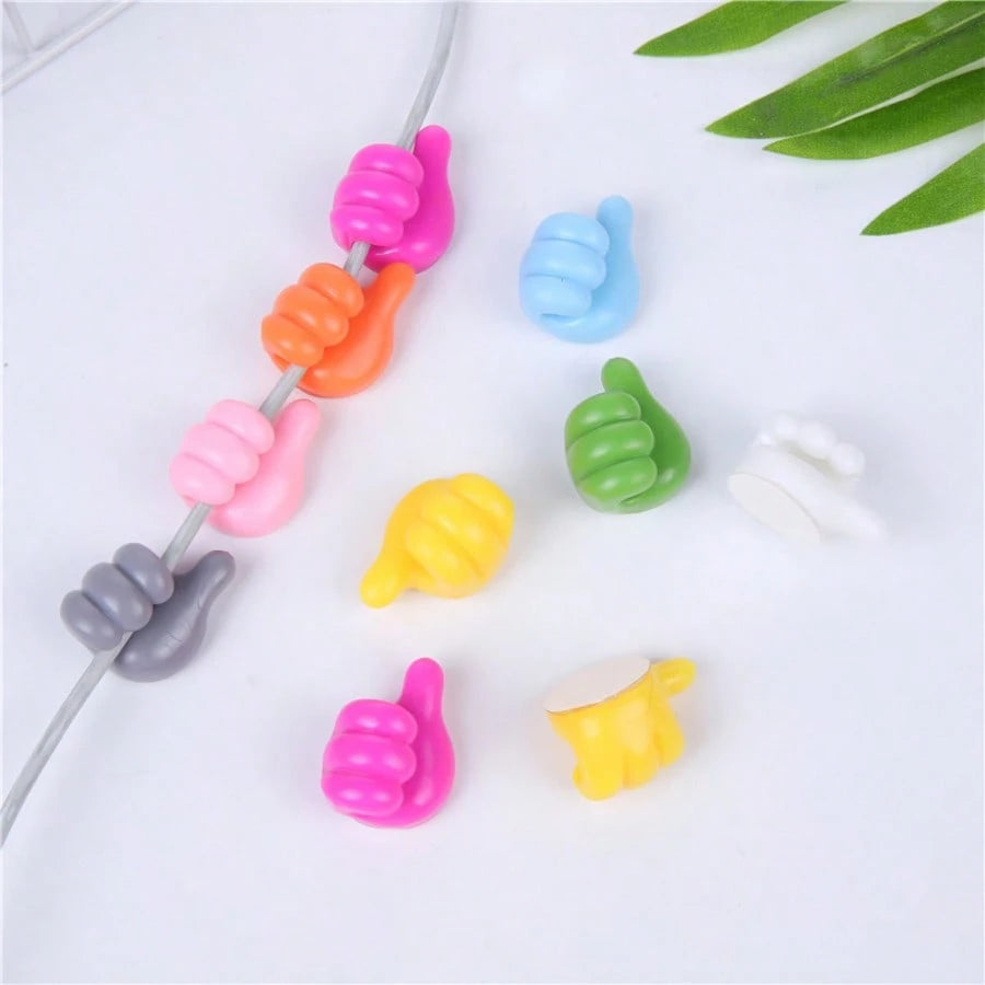 Thumb Hook Cable Organizer, Creative Cute Data Cable Management Holder, Desktop Tidy Tool, Thumb Stick Hook