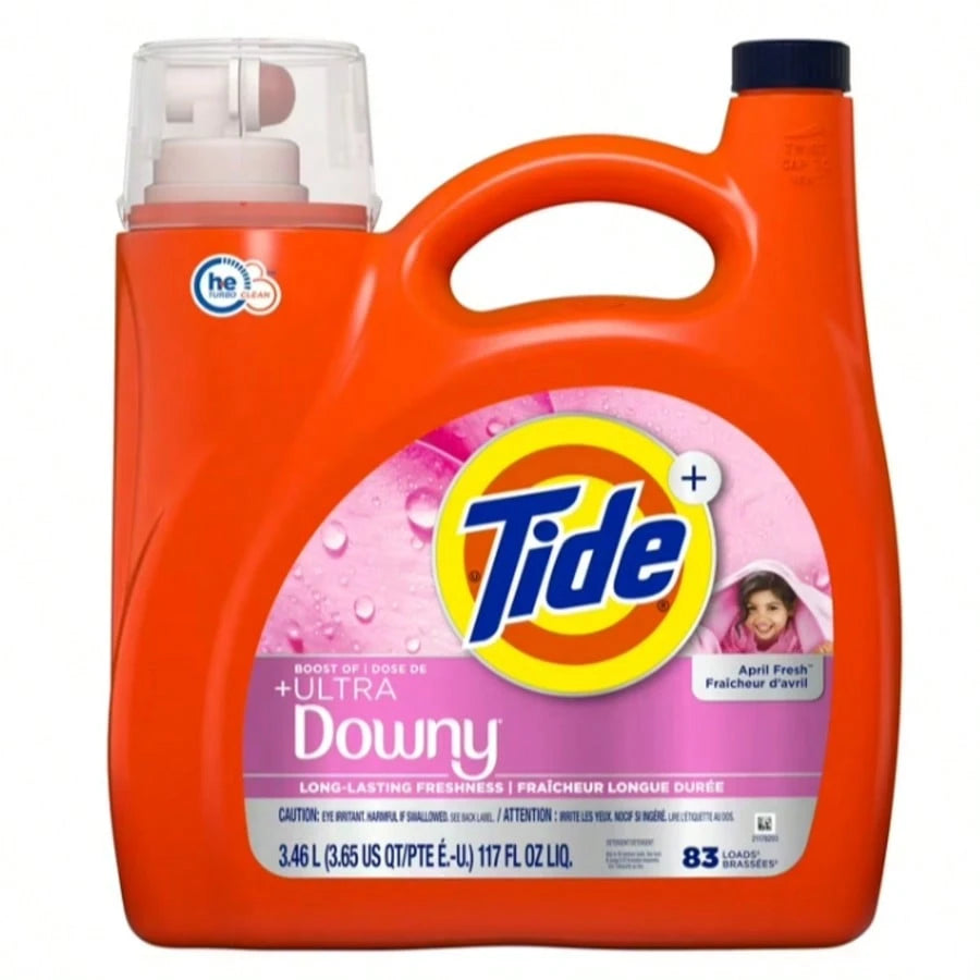 Tide Liquid Laundry Detergent + Ultra Downy April Fresh Scent 117 Fl Oz 83 Loads Softness & Fresh Clean Boost