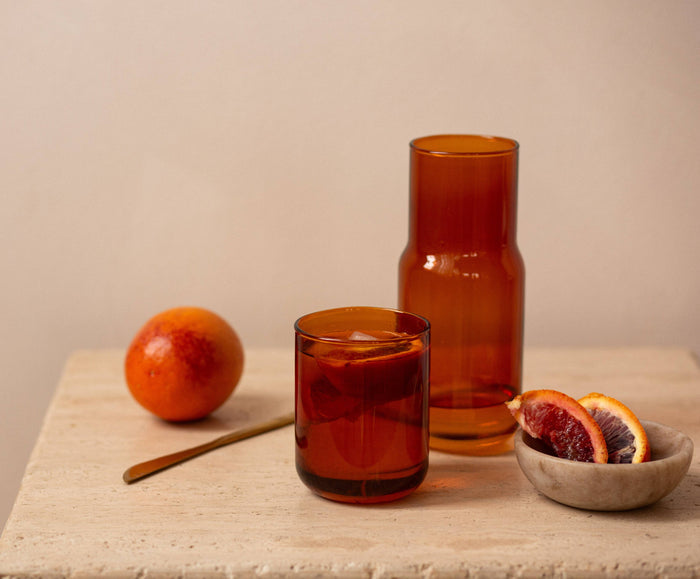 Tinted Glass Carafe, Amber