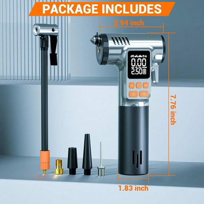 Tire Inflator Portable Air Compressor,180PSI & 15500mAh & 6X Faster Air Pump For Car Tires,8 IN1 Bike Pump With Digital Pressure Gauge And Auto Shut-Off,Cordless Tire Inflator For Ball Motorcycle