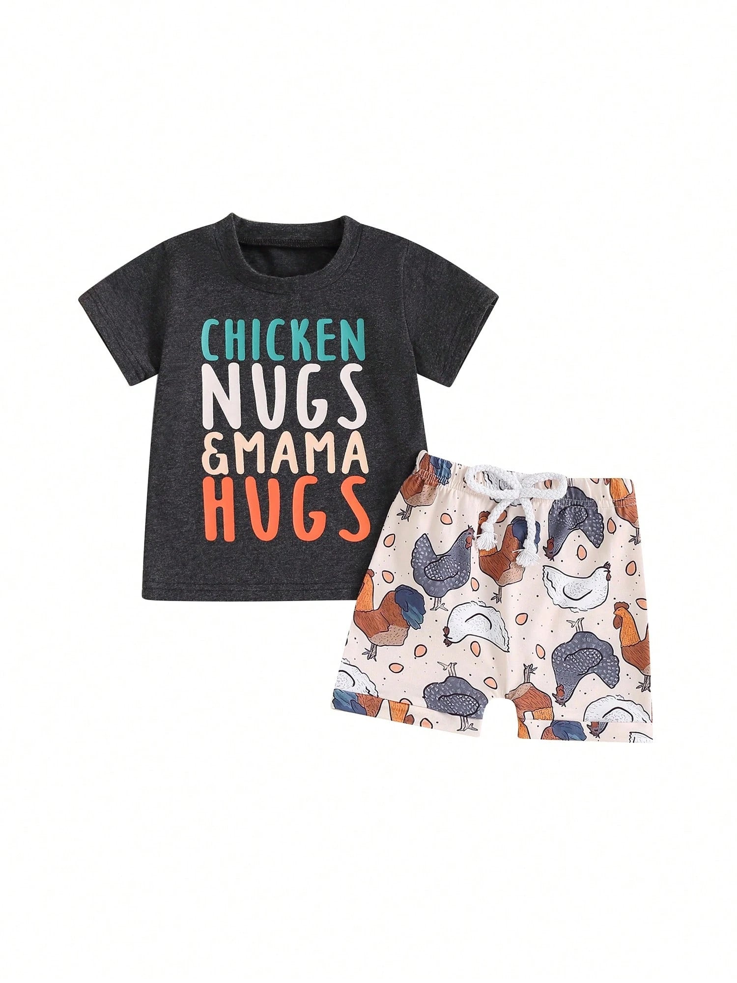Toddler Baby Boy Farm Outfit 3 6 9 12 18 24Months 2t 3t Chicken Short Sleeve Top Shirt+Short Set Summer Clothes