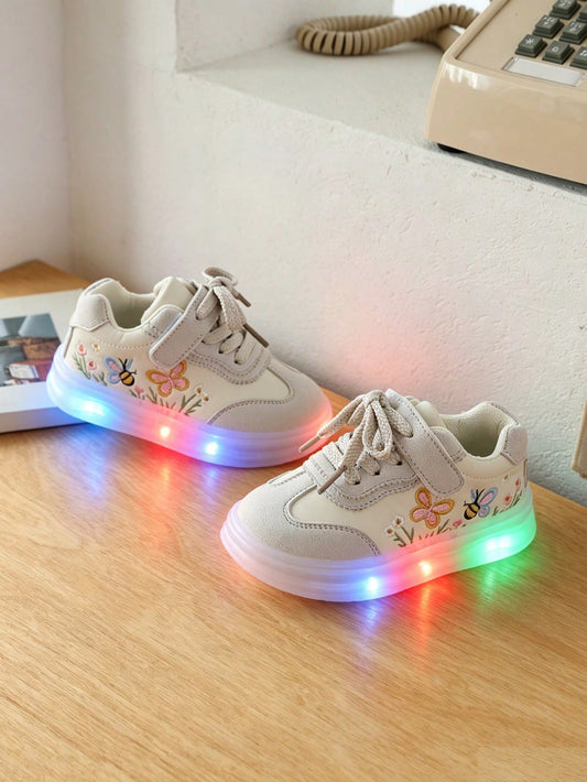 Toddler Shoes, 2026 New Style, Soft Sole, Comfortable Fit, Glowing Girls' Sports Shoes, Children's Casual Sports Shoes, Suitable For Spring And Autumn