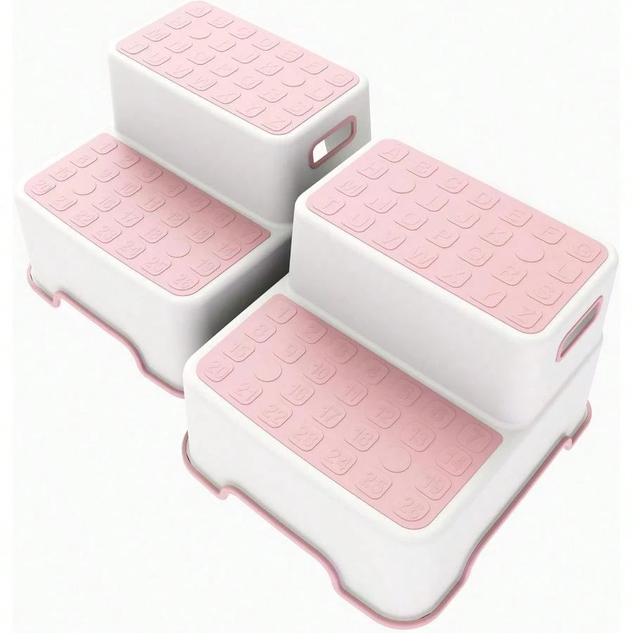 Toddler Step Stool For Bathroom Sink, 2 Pack Non Slip Potty Training Stool For Kids, Lightweight Two Step Stool