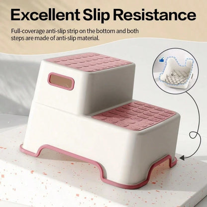Toddler Step Stool For Bathroom Sink, 2 Pack Non Slip Potty Training Stool For Kids, Lightweight Two Step Stool