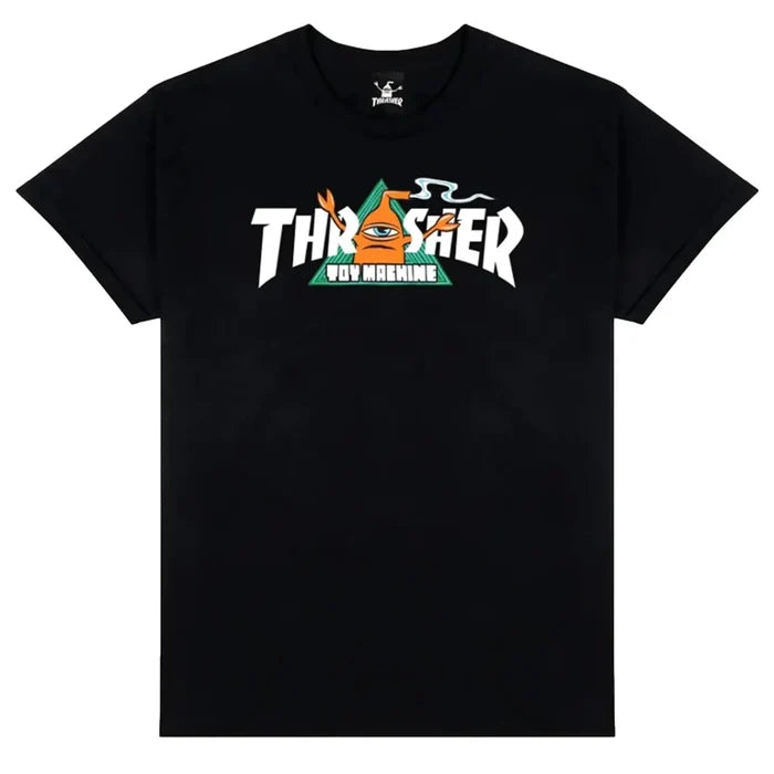 maglietta Thrasher x toy machine vortex nera