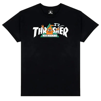maglietta Thrasher x toy machine vortex nera