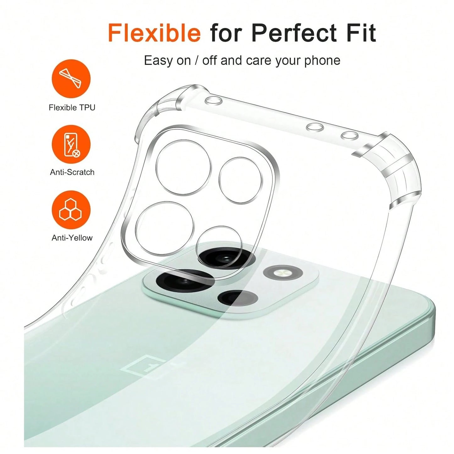 Transparent Air Cushion Shockproof Phone Case, For OnePlus 15/Nord 6/Turbo 6V/Turbo 6/15R/Nord 5/13/12/11/10/9/8/7/6/North 3/Nord 4/North 2/Nord CE4 Lite/12R/13R, Phone Case, Protective Cover, Transpa
