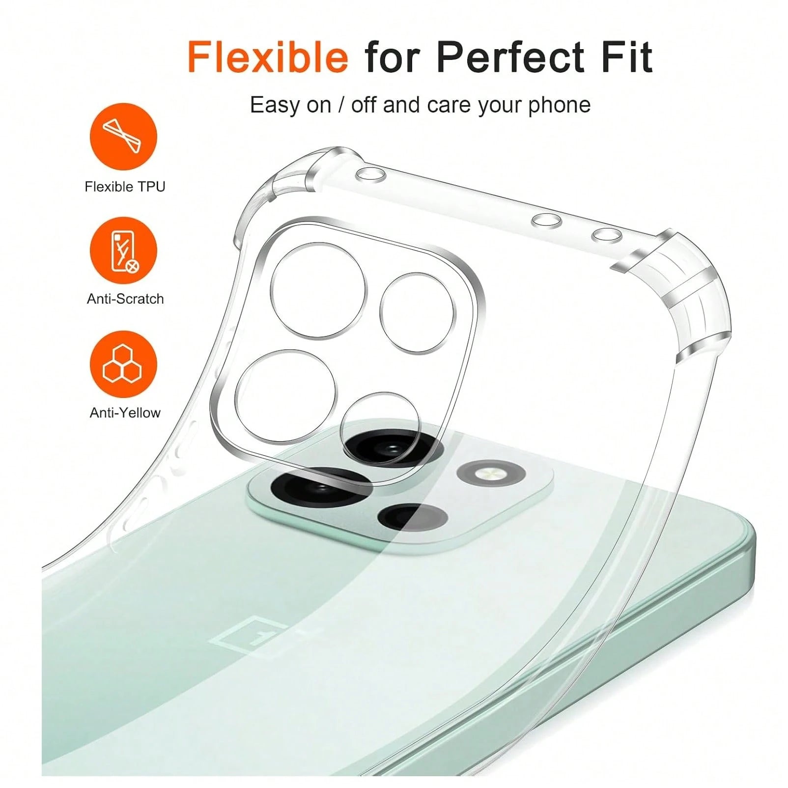 Transparent Air Cushion Shockproof Phone Case, For OnePlus 15/Nord 6/Turbo 6V/Turbo 6/15R/Nord 5/13/12/11/10/9/8/7/6/North 3/Nord 4/North 2/Nord CE4 Lite/12R/13R, Phone Case, Protective Cover, Transpa
