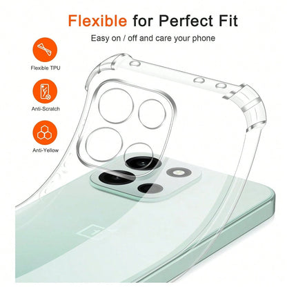 Transparent Air Cushion Shockproof Phone Case, For OnePlus 15/Nord 6/Turbo 6V/Turbo 6/15R/Nord 5/13/12/11/10/9/8/7/6/North 3/Nord 4/North 2/Nord CE4 Lite/12R/13R, Phone Case, Protective Cover, Transpa