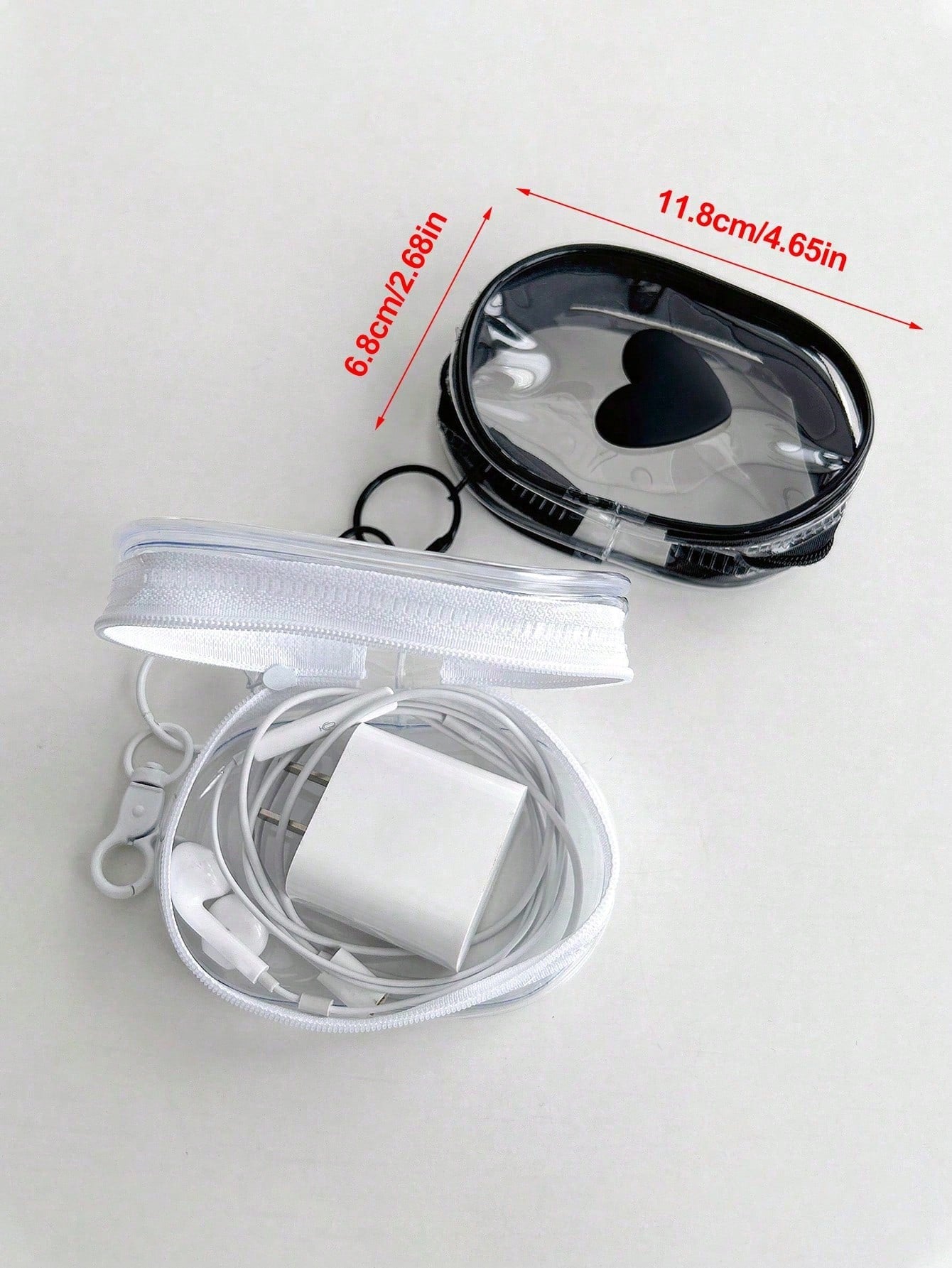 Transparent Roll-Up Portable Cable Organizer Storage Box For Data Cable, Charger, Earphones And Phone Cables