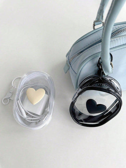 Transparent Roll-Up Portable Cable Organizer Storage Box For Data Cable, Charger, Earphones And Phone Cables