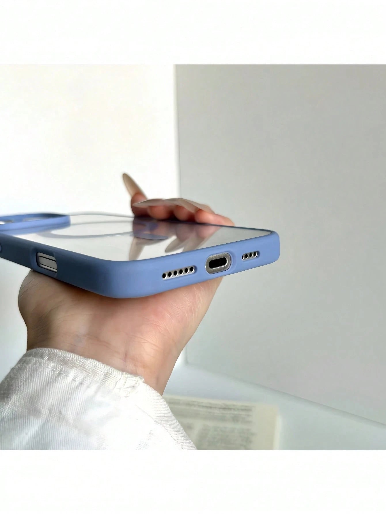 Transparent Soft Silicone Magnetic Charging Protective Case With Light Blue Frame, Compatible With IPhone 17 Pro Max, 16 Pro Max, 15 Pro Max, 14, 13 Pro Max, 12, 11, 7/8 Plus, And Galaxy S26 Ultra, S2