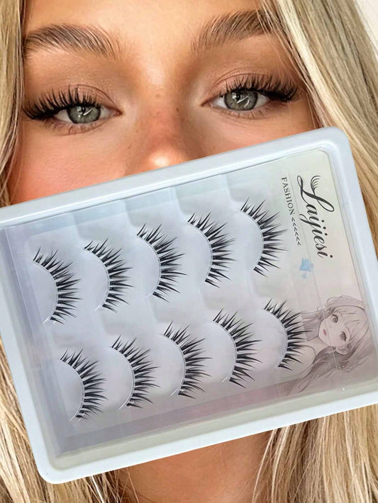 Transparent Stem False Eyelashes, Comic-Style False Eyelashes, Airy Look, Enlarge Eyes False Eyelashes