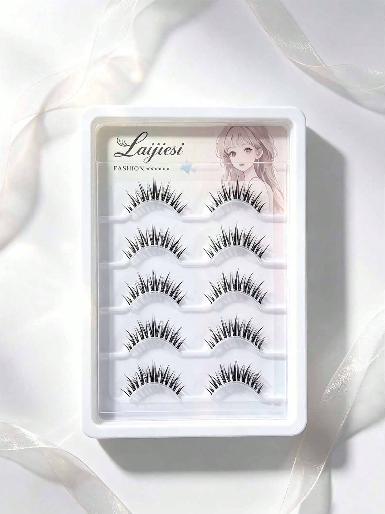 Transparent Stem False Eyelashes, Comic-Style False Eyelashes, Airy Look, Enlarge Eyes False Eyelashes
