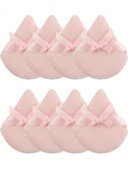 Triangular Flocked Makeup Sponge, 24pcs/15pcs/8pcs/3pcs Set, Soft & Fluffy Texture, Suitable For Face & Body Makeup, Mixed Cosmetic Beauty Tools,Makeup,Cheap,Room Decor,Vanity,Travel,Bedroom,Makeup Ac