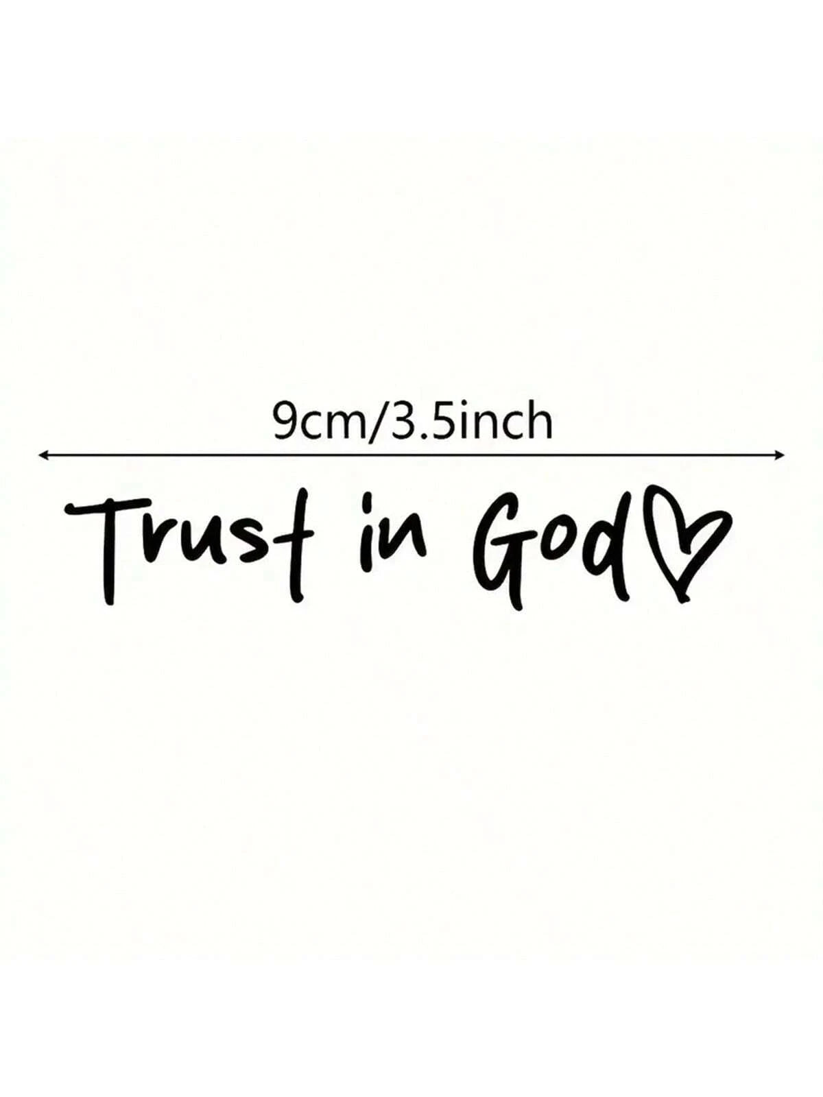 Trust In God, Faith Hope Love, Self-Adhesive Shiny Look, Teacher Religious Gifts, "Trust In God" With Heart Graphics- Christian Church Decorations For Churches, Homes, Schools And Offices!