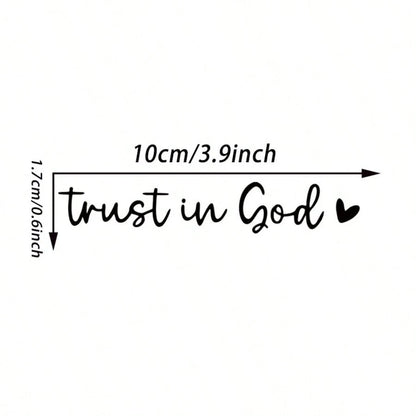 Trust In God, Faith Hope Love, Self-Adhesive Shiny Look, Teacher Religious Gifts, "Trust In God" With Heart Graphics- Christian Church Decorations For Churches, Homes, Schools And Offices!