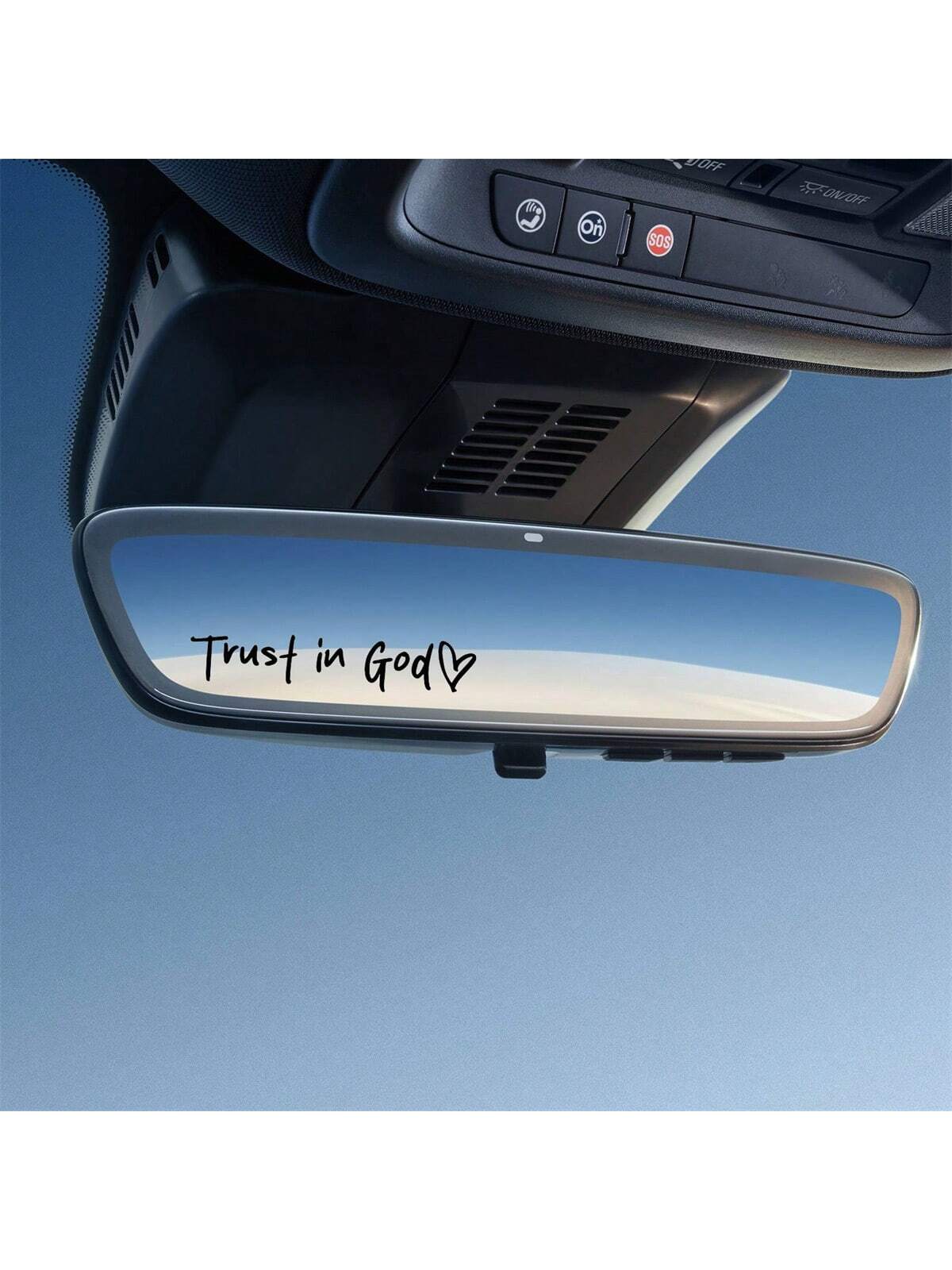Trust In God, Faith Hope Love, Self-Adhesive Shiny Look, Teacher Religious Gifts, "Trust In God" With Heart Graphics- Christian Church Decorations For Churches, Homes, Schools And Offices!