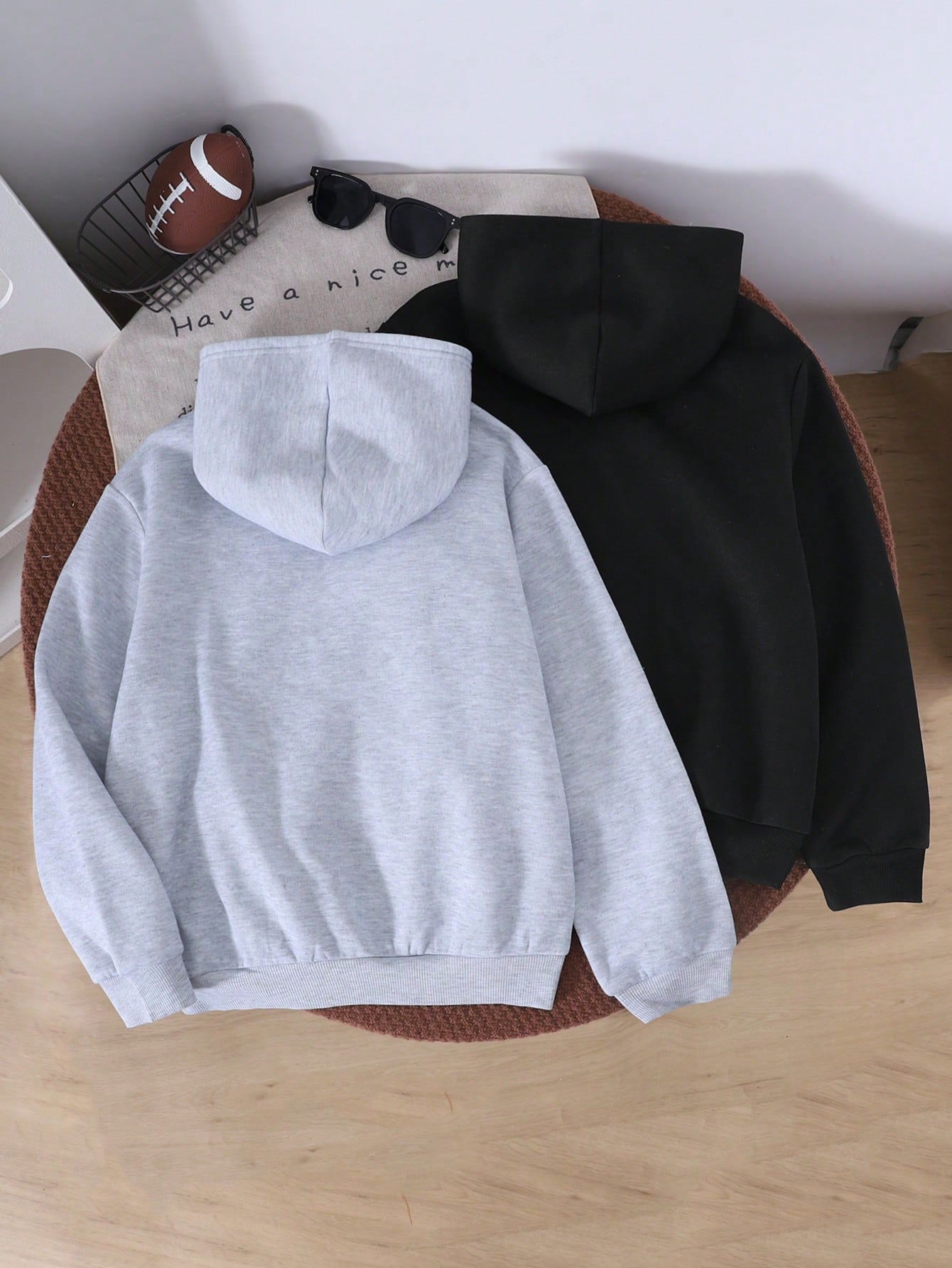 Tween Girl Tween Girl Tween Girl 2pcs/Set Casual Cute Comfortable Minimalist Black & Grey Long Sleeve Top, Suitable For, School, Daily, Autumn/Winter