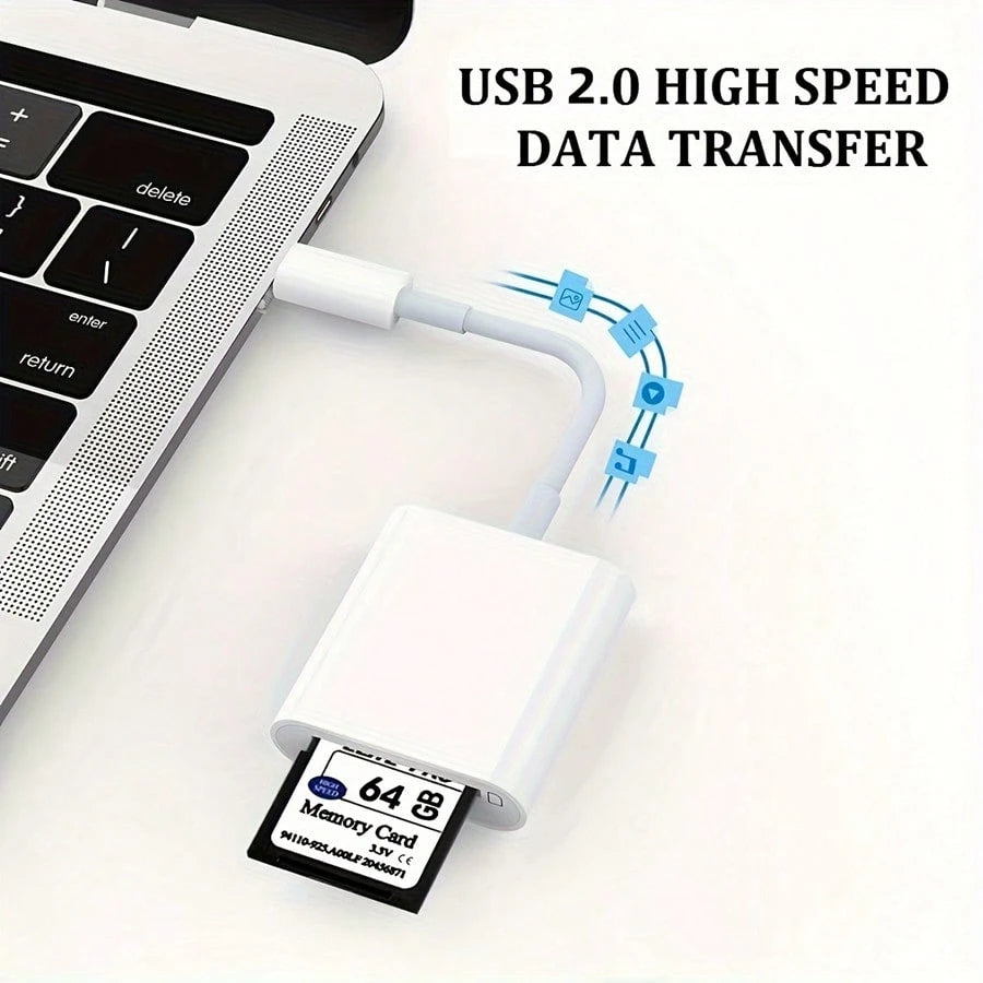 Type-C To SD Card Reader For 2 In 1 Double Slot Type-C To SD/TF Card Camera Memory Card Reader Adapter For Android Phone/Tablet, Fast Transfer Photo Video