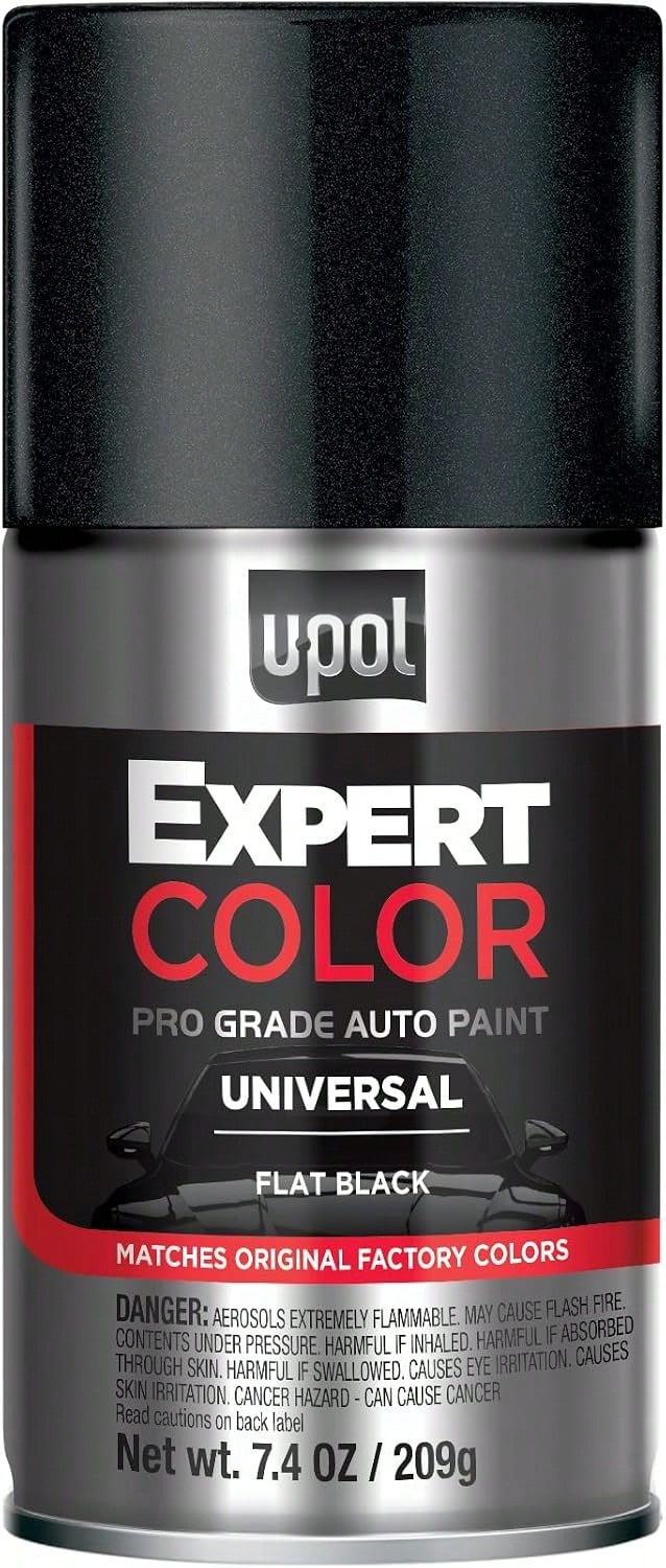 U-POL Expert Color Universal, Automotive Spray Paint, Professional Grade, Long-Lasting, Easy-To-Use, Flat Black