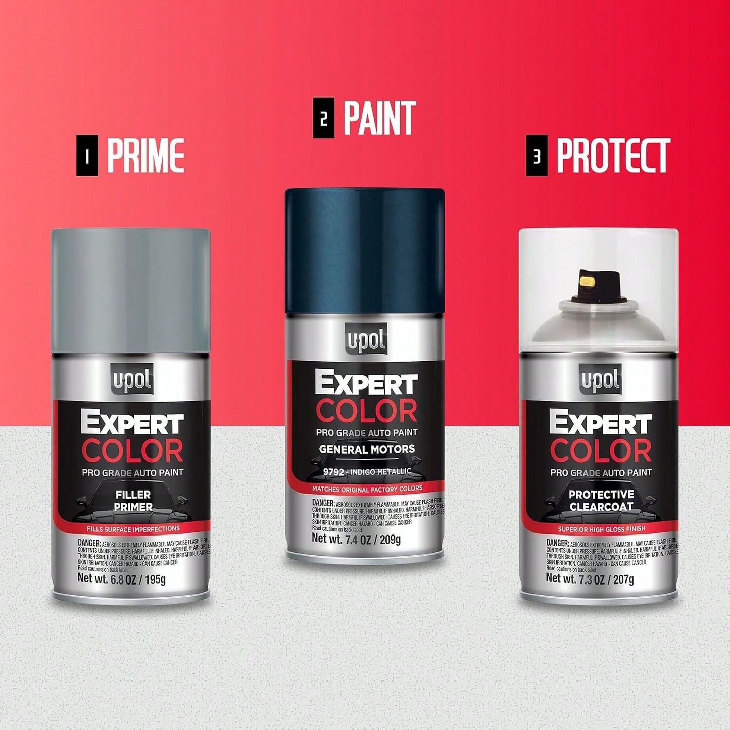 U-POL Expert Color Universal, Automotive Spray Paint, Professional Grade, Long-Lasting, Easy-To-Use, Flat Black