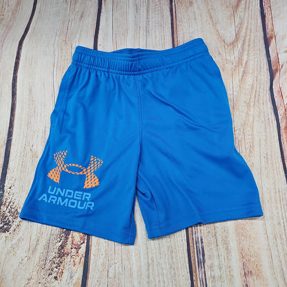 UA BOYS TECH LOGO SHORTS BLUE 406