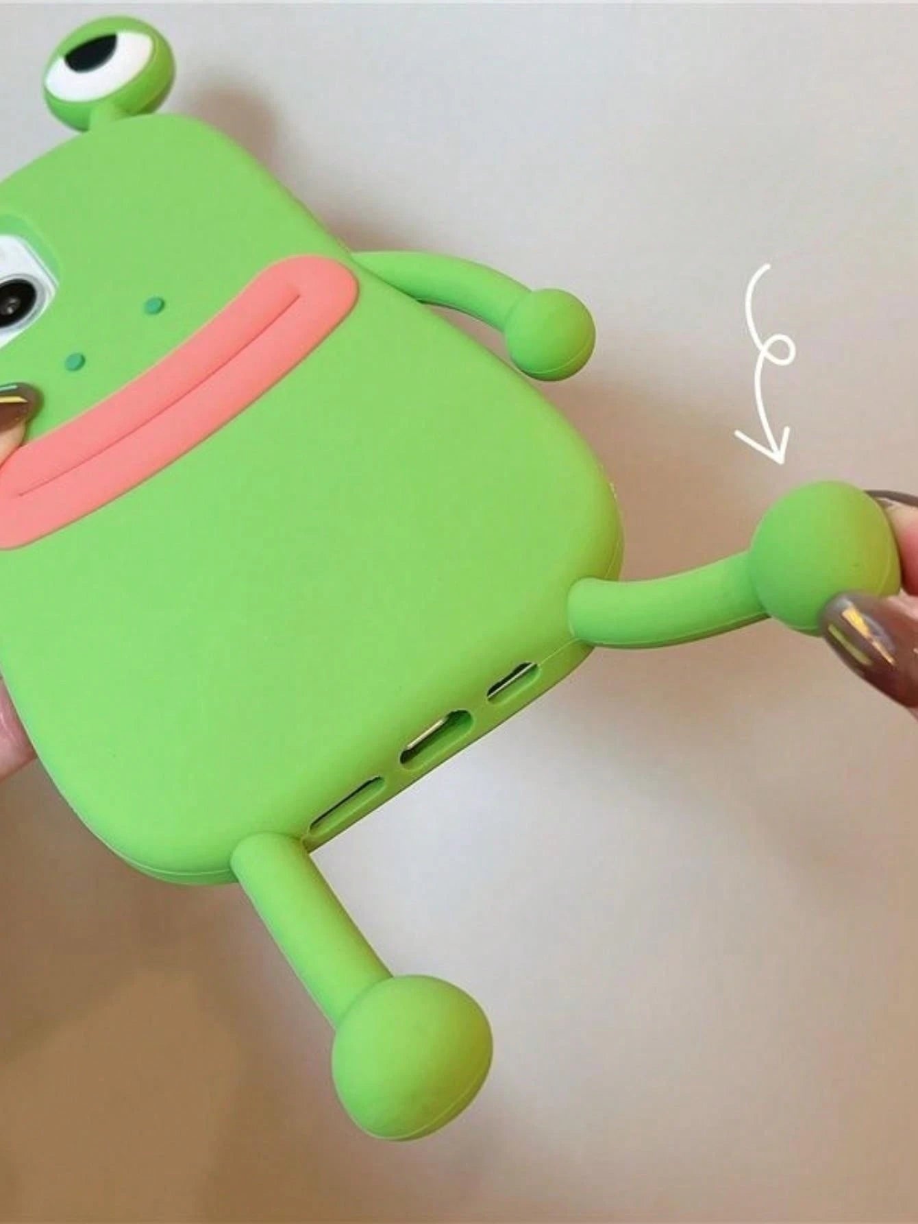 Ugly Cute Funny Silicone Luxury Shockproof Green 3D Frog Shaped Novelty Phone Premium Case Compatible With IPhone Waterproof Anti-Fall Scratch Resistant Birthday Gift Mom Gift Party