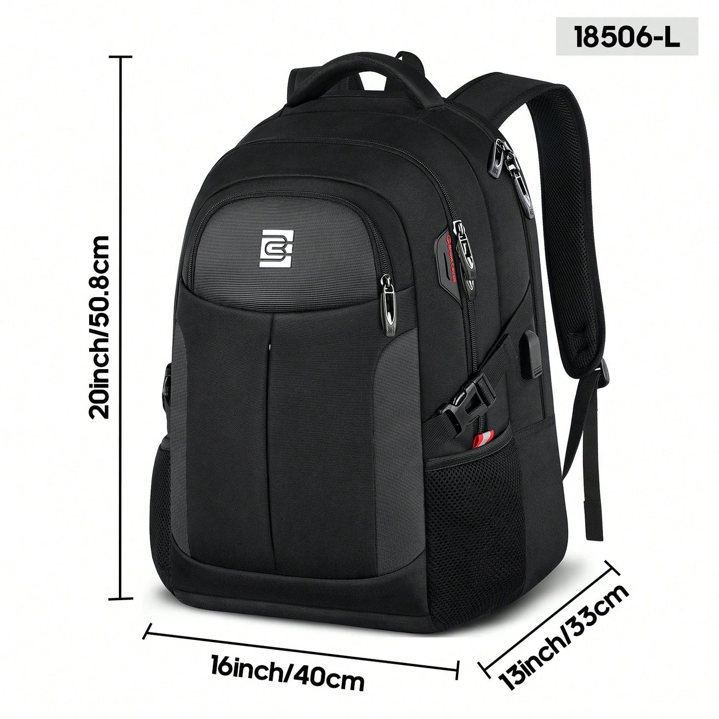 UKEIN 1PC Travel Laptop Backpack, Business Water Resistant Laptop Backpack With USB Charging Port, College Bag For Men & Women