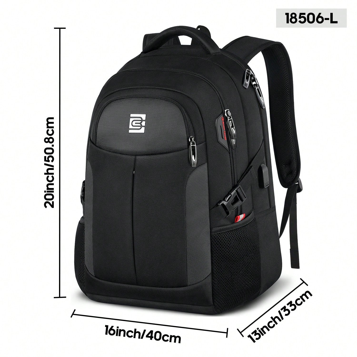 UKEIN 1PC Travel Laptop Backpack, Business Water Resistant Laptop Backpack With USB Charging Port, College Bag For Men & Women