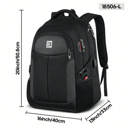 UKEIN 1PC Travel Laptop Backpack, Business Water Resistant Laptop Backpack With USB Charging Port, College Bag For Men & Women