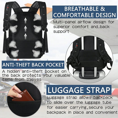UKEIN 1PC Travel Laptop Backpack, Business Water Resistant Laptop Backpack With USB Charging Port, College Bag For Men & Women